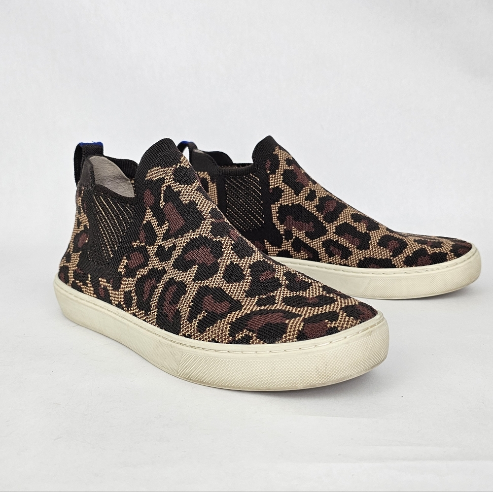 Rothy's Wildcat Leopard Print Chelsea Slip On Sneakers 8.5